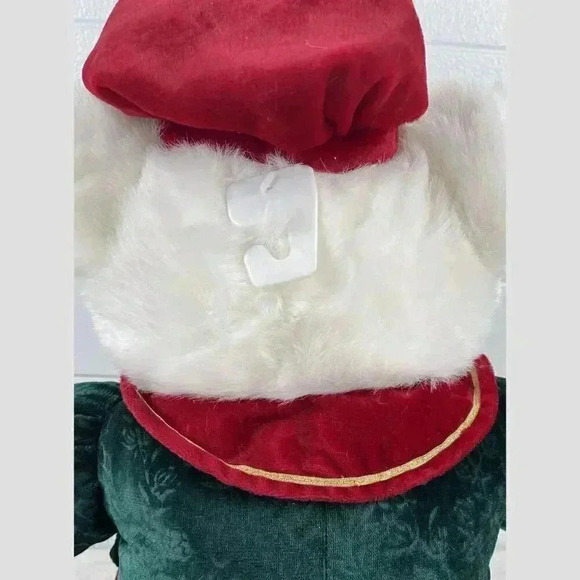 Vintage Plush Bear White With Green Jacket Red Pants Satin - Picture 5 of 8